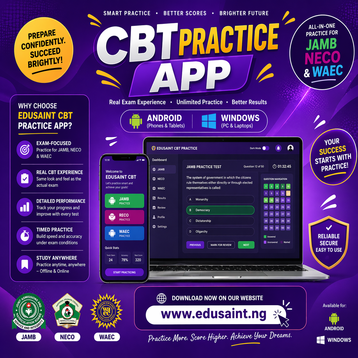 Why EduSaint CBT Practice App – My School+ CBT App Stands Out